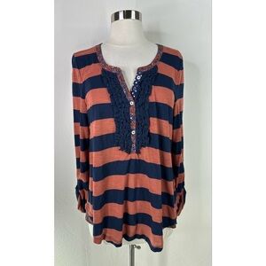 Anthropologie Postcard Colorblock Striped Long Sleeve Top
